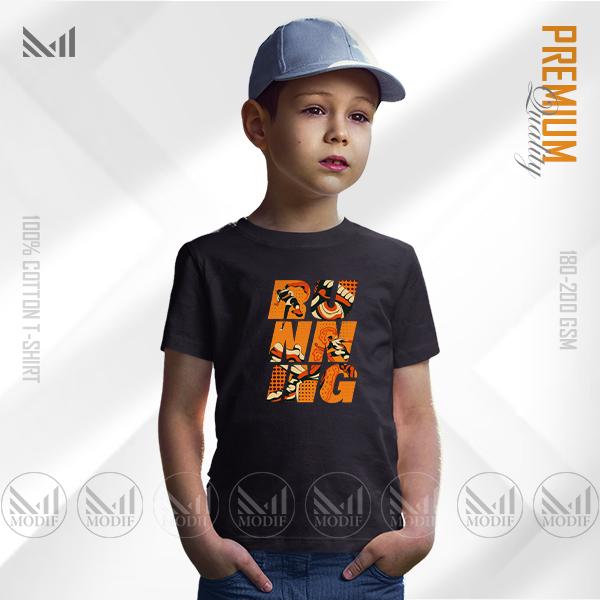 Running Kids T-Shirt – Premium Cotton | Unisex Round Neck | Short Sleeve | Comfortable Active Wear for Boys & Girls