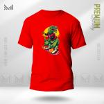 Skater Dinosaur Graphic T-Shirt – Cool Skate Dino Artwork | Premium Cotton | Unisex Round Neck | Short Sleeve