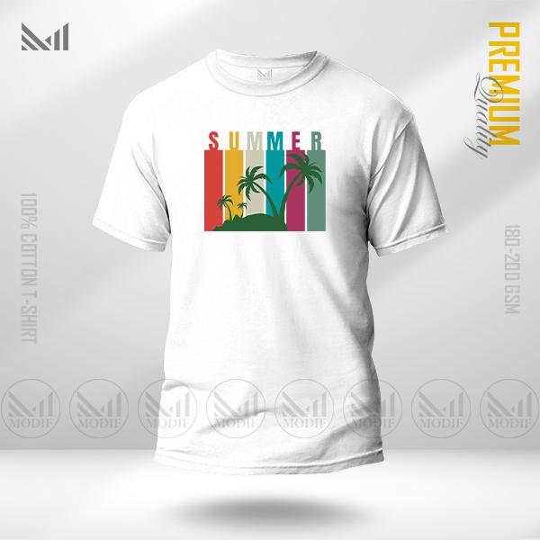 Summer Graphic T-Shirt | Premium Cotton | Unisex Round Neck Short Sleeve