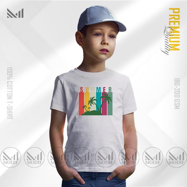 Summer Kids Graphic T-Shirt | Premium Cotton | Unisex Round Neck Short Sleeve