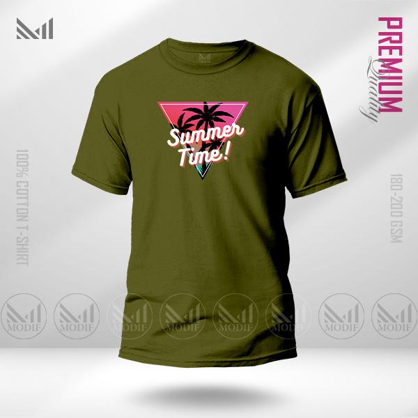 Summer Time Graphic T-Shirt – Vibrant Seasonal Print | Premium Cotton | Unisex Round Neck | Short Sleeve | Lightweight Casual Streetwear