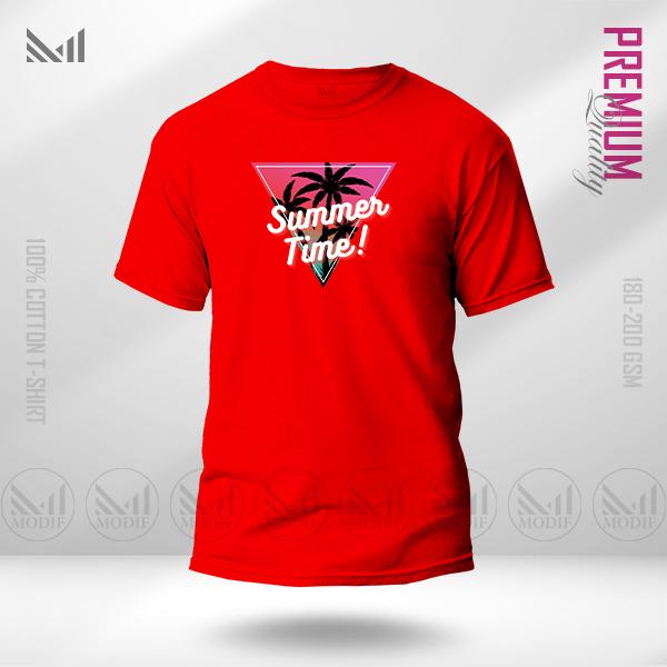 Summer Time Graphic T-Shirt – Vibrant Seasonal Print | Premium Cotton | Unisex Round Neck | Short Sleeve | Lightweight Casual Streetwear