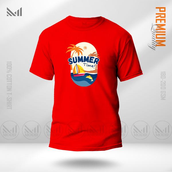 Summer Time Graphic T-Shirt Made With Premium Cotton Unisex Round Neck Short Sleeve