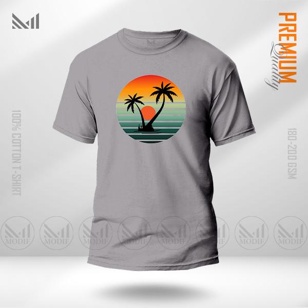 Sun Set Graphic T-Shirt Made With Premium Cotton Unisex Round Neck Short Sleeve