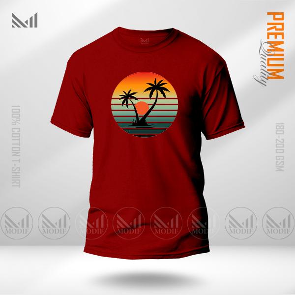 Sun Set Graphic T-Shirt Made With Premium Cotton Unisex Round Neck Short Sleeve