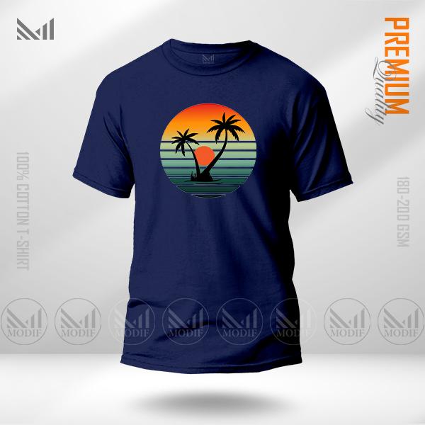 Sun Set Graphic T-Shirt Made With Premium Cotton Unisex Round Neck Short Sleeve