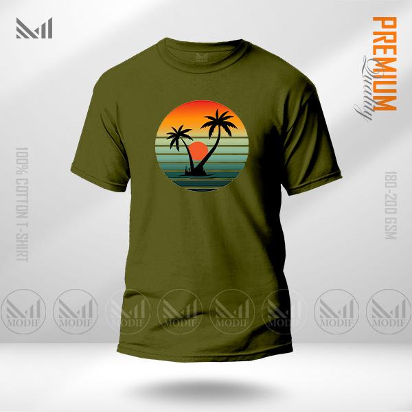 Sun Set Graphic T-Shirt Made With Premium Cotton Unisex Round Neck Short Sleeve