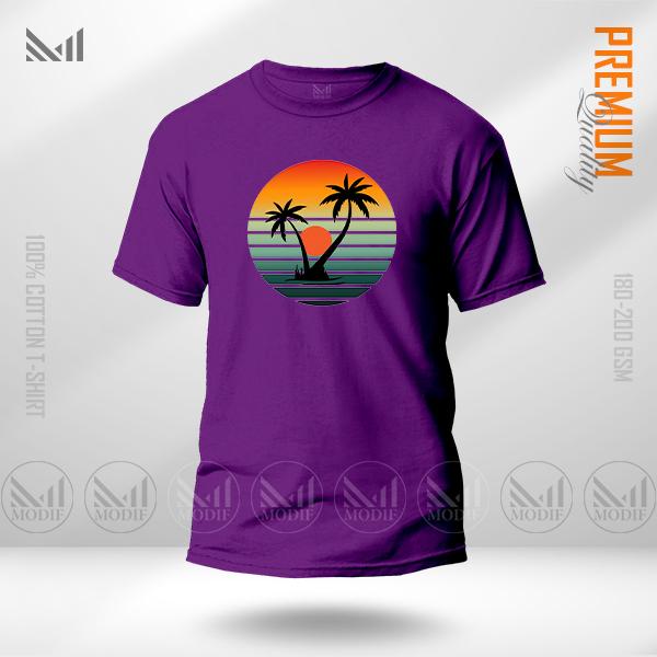 Sun Set Graphic T-Shirt Made With Premium Cotton Unisex Round Neck Short Sleeve