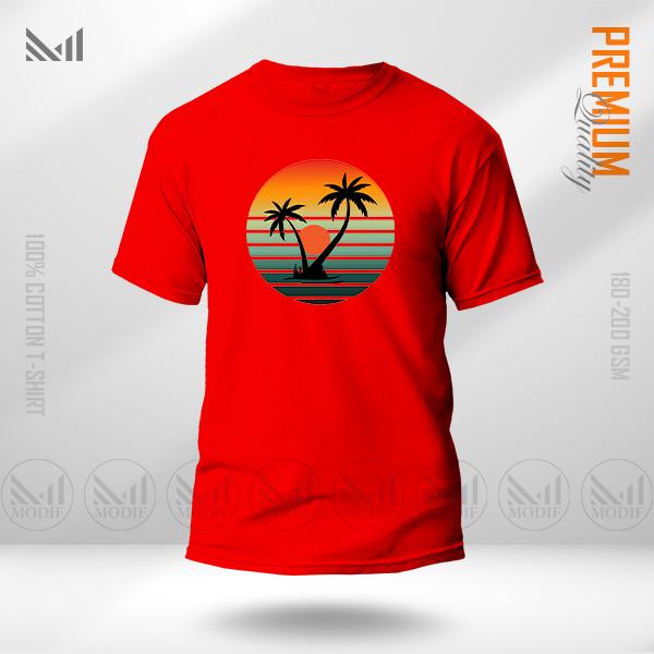 Sun Set Graphic T-Shirt Made With Premium Cotton Unisex Round Neck Short Sleeve