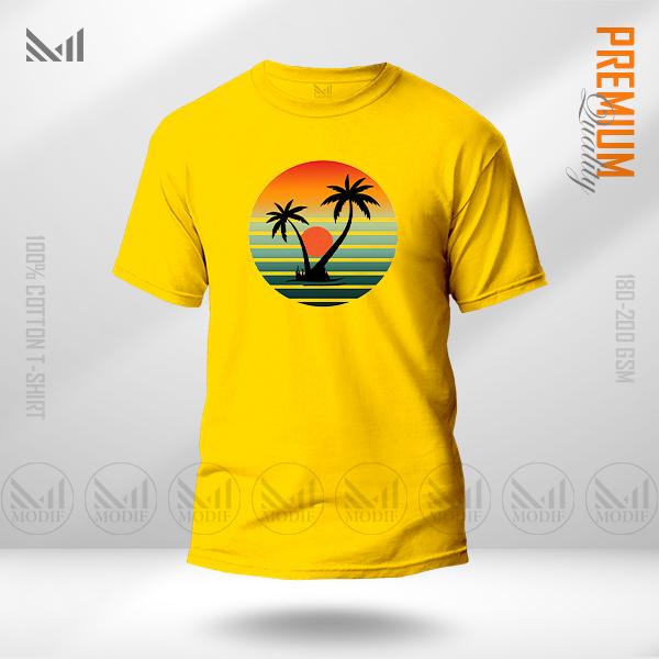 Sun Set Graphic T-Shirt Made With Premium Cotton Unisex Round Neck Short Sleeve