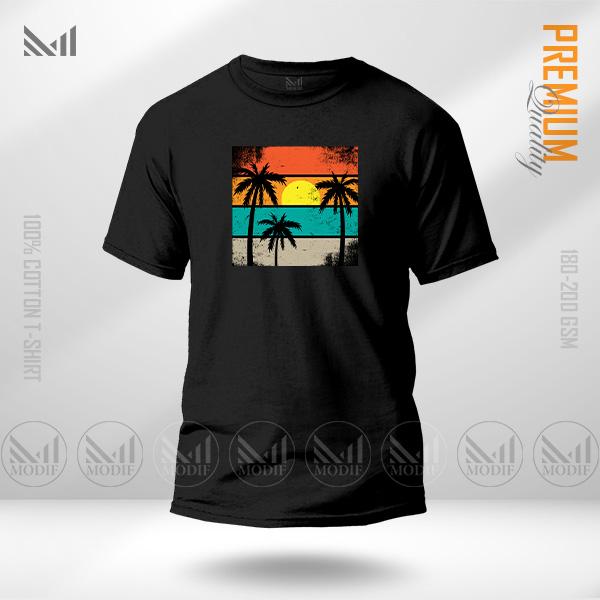 Sunset graphic printed t-shirt premium cotton man women baju tshirt lelaki perempuan