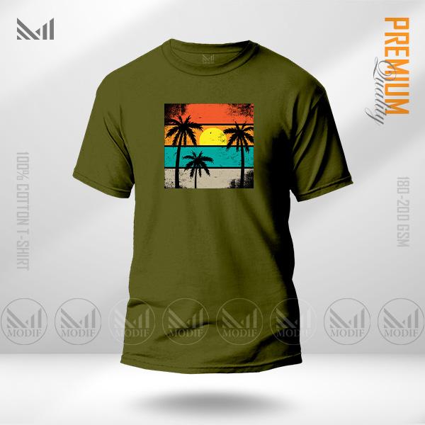 Sunset graphic printed t-shirt premium cotton man women baju tshirt lelaki perempuan