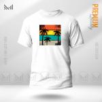 Sunset graphic printed t-shirt premium cotton man women baju tshirt lelaki perempuan