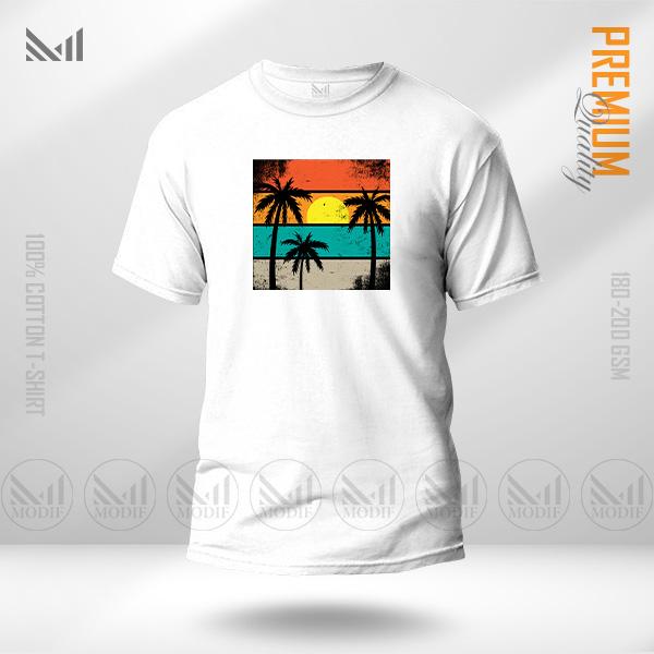 Sunset graphic printed t-shirt premium cotton man women baju tshirt lelaki perempuan