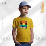 Sunset kids graphic t-shirt premium cotton unisex round neck short sleeve baju budak boys & girls