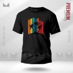 Sunset Stripes Graphic T-Shirt – Retro Gradient Design | Premium Cotton | Unisex Round Neck | Short Sleeve | Casual Summer Streetwear