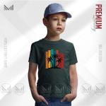 Sunset Stripes Kids Graphic T-Shirt – Colorful Gradient Design | Premium Cotton | Unisex Round Neck | Short Sleeve | Lightweight Casual Wear for Boys & Girls