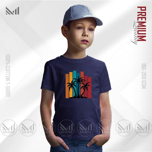 Sunset Stripes Kids Graphic T-Shirt – Colorful Gradient Design | Premium Cotton | Unisex Round Neck | Short Sleeve | Lightweight Casual Wear for Boys & Girls
