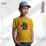 Sunset Stripes Kids Graphic T-Shirt – Colorful Gradient Design | Premium Cotton | Unisex Round Neck | Short Sleeve | Lightweight Casual Wear for Boys & Girls