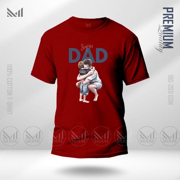 Super dad premium cotton round neck graphic tshirt unisex round neck short sleeve baju tshirt lelaki perempuan