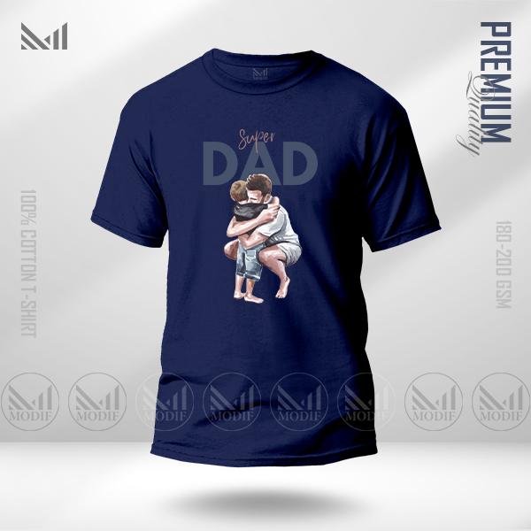 Super dad premium cotton round neck graphic tshirt unisex round neck short sleeve baju tshirt lelaki perempuan