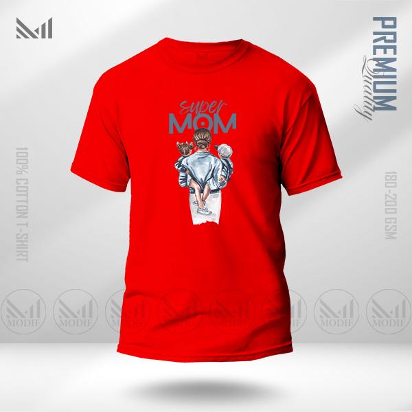 Super mom graphic t shirt premium cotton unisex round neck short sleeve man & women tshirt