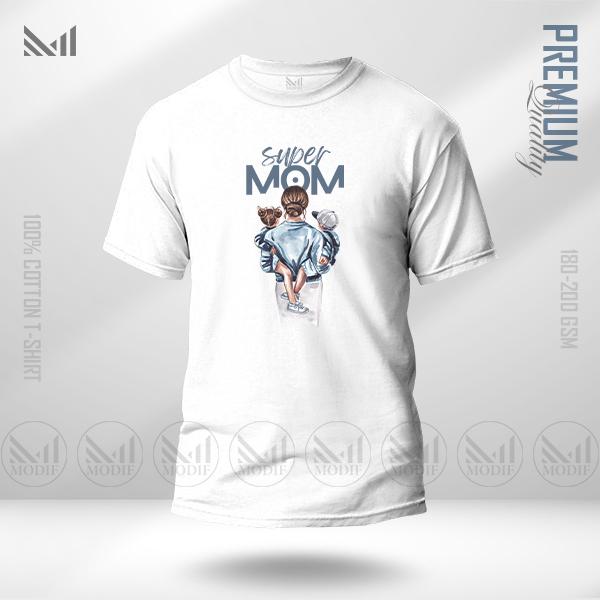 Super mom graphic t shirt premium cotton unisex round neck short sleeve man & women tshirt