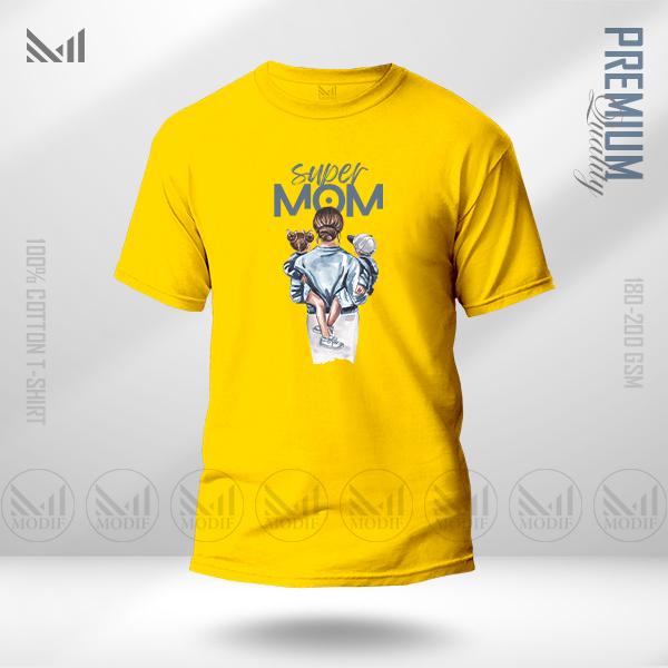 Super mom graphic t shirt premium cotton unisex round neck short sleeve man & women tshirt