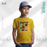 Surf Kids Graphic T-Shirt – Fun Ocean Wave Design | Premium Cotton | Unisex Round Neck | Short Sleeve | Lightweight Casual Wear for Boys & Girls