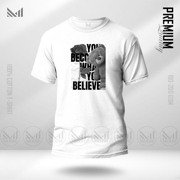 Teddy Bear graphic t shirt premium cotton unisex round neck short sleeve Baju dewasa Lelaki & perempuan