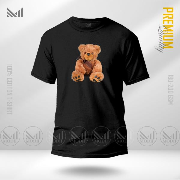 Teddy Bear Adult Graphic T-Shirt Made With Premium Cotton Unisex Round Neck Short Sleeve