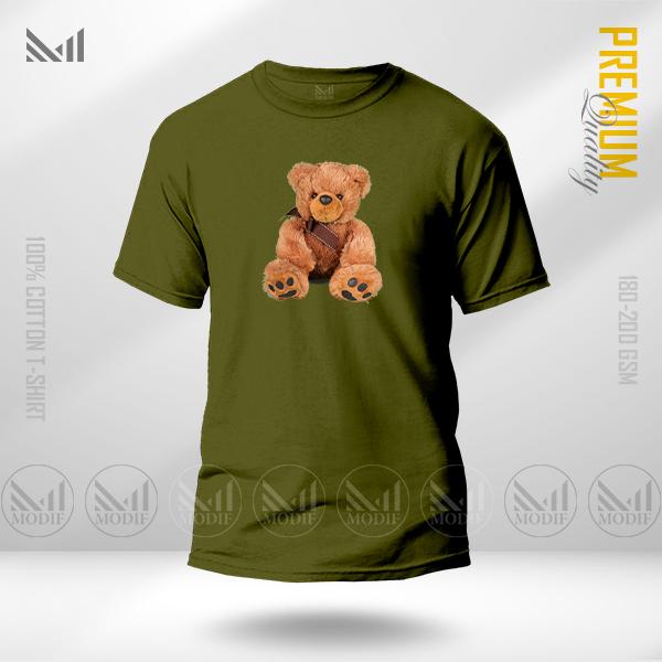 Teddy Bear Adult Graphic T-Shirt Made With Premium Cotton Unisex Round Neck Short Sleeve