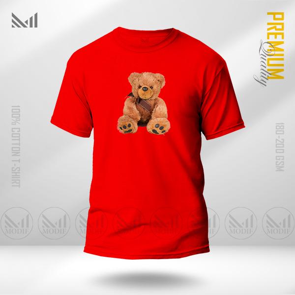Teddy Bear Adult Graphic T-Shirt Made With Premium Cotton Unisex Round Neck Short Sleeve