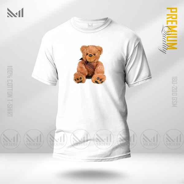Teddy Bear Adult Graphic T-Shirt Made With Premium Cotton Unisex Round Neck Short Sleeve