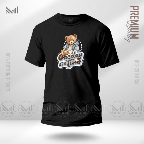 Teddy Bear Adult Graphic T-Shirt Made With Premium Cotton Unisex Round Neck Short Sleeve