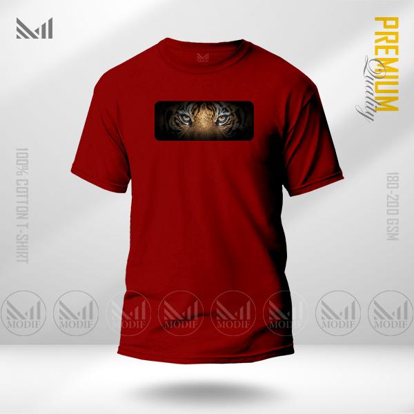 Tiger eye t shirt premium cotton unisex round neck short sleeve baju tshirt lelaki perempuan