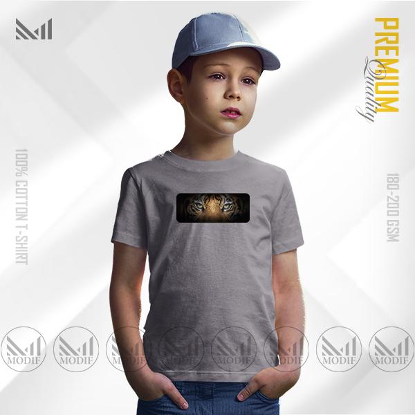 Tiger eye kids t shirt premium cotton unisex round neck short sleeve baju tshirt lelaki perempuan