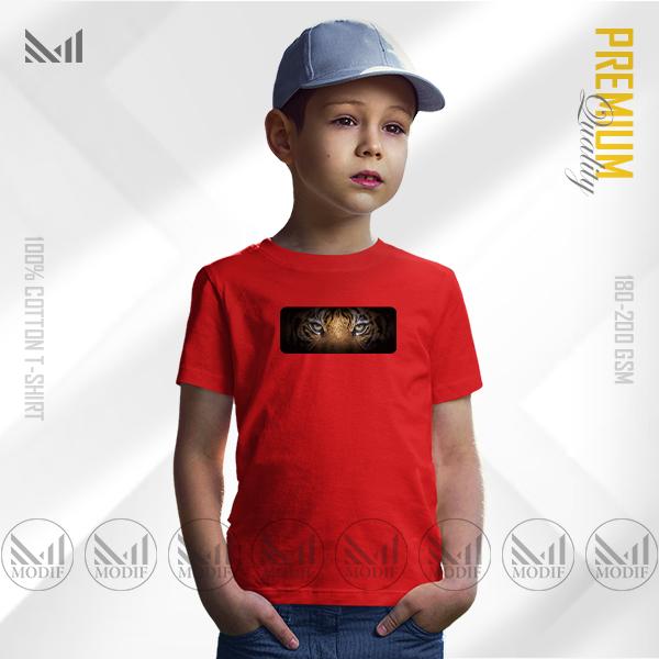 Tiger eye kids t shirt premium cotton unisex round neck short sleeve baju tshirt lelaki perempuan