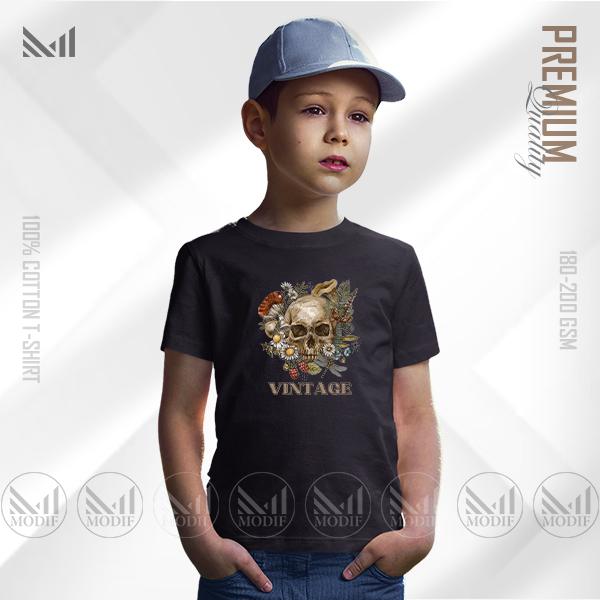 Vintage Kids Graphic T-Shirt Made With Premium Cotton Unisex Round Neck Short Sleeve