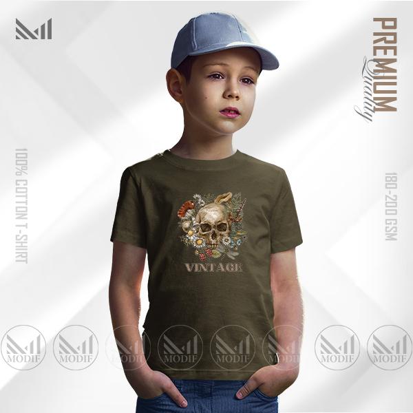 Vintage Kids Graphic T-Shirt Made With Premium Cotton Unisex Round Neck Short Sleeve