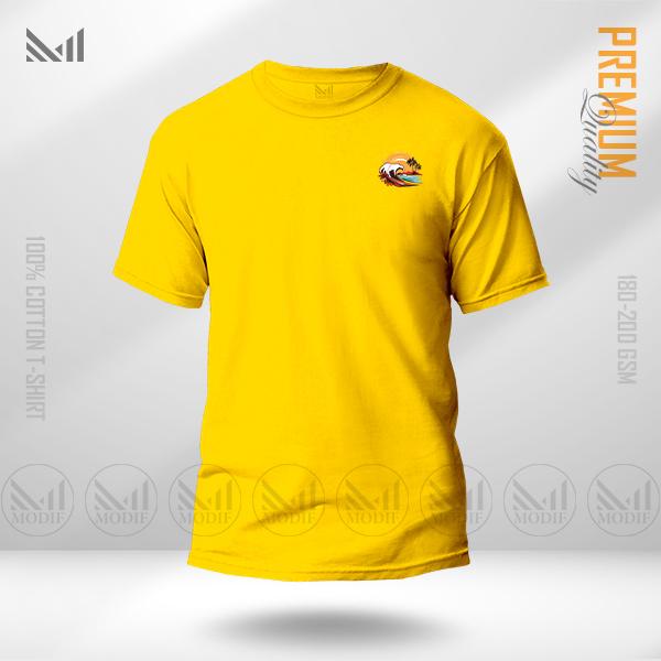 Wave Sunset Classic T-Shirt – Coastal Inspired Minimal Design | Premium Cotton | Unisex Round Neck | Short Sleeve