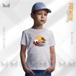 Wave Sunset Kids Graphic T-Shirt – Vibrant Coastal Artwork | Premium Cotton | Unisex Round Neck | Short Sleeve